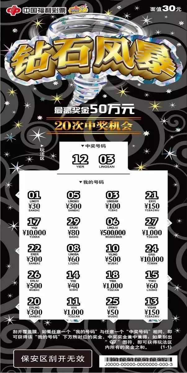 拿下|面值30元即开票“钻石风暴”！最高可拿下500000元