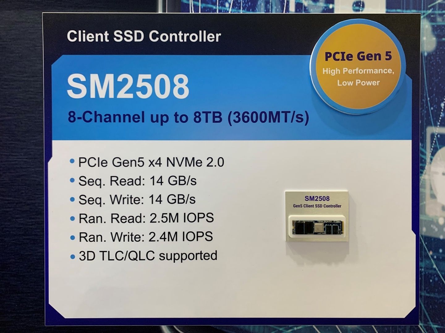 慧荣展示新款 PCIe 5.0 SSD 方案：功耗降至 3.5W，适用于笔记本