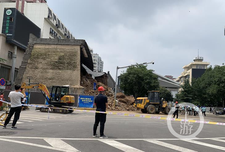  本体|西安坍塌的20米城墙系保护砌体，文物本体未受到破坏