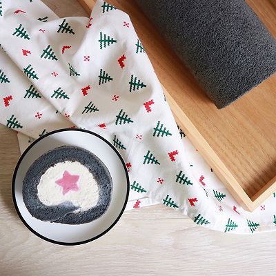  吉利丁片|竹炭覆盆子奶冻卷