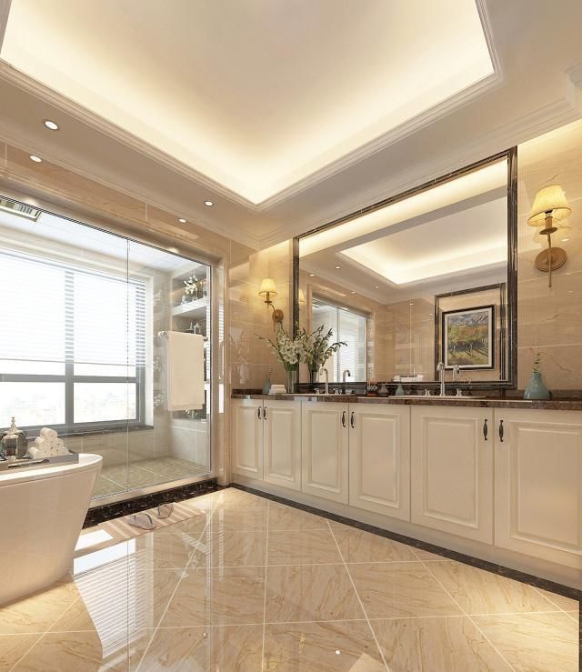  空间|354㎡美式风格叠墅，有钱真好！主卫生间比一般家庭卧室都还要大