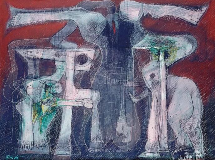  笔触|强烈的笔触和色彩，表现出韧性、肮脏及人性