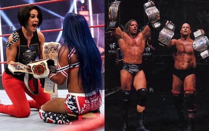  莎夏班克|并肩冷石奥斯汀与HHH!莎夏与贝莉成为WWE女子组历史第一人！