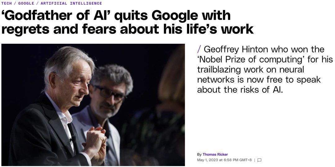 75岁图灵奖得主Hinton离职谷歌！痛悔毕生工作，无法阻止人类AI大战