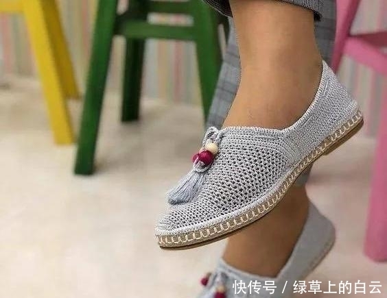  万能|拆下旧鞋子的鞋底，钩织几双万能平底鞋，天天都有新鞋穿，附教程