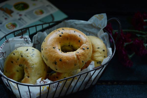  贝果|黑芝麻贝果三明治