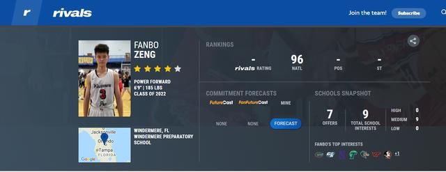 曾凡博|22届全美第33名！命中率67%，2米07中国小将，真能冲击NBA！