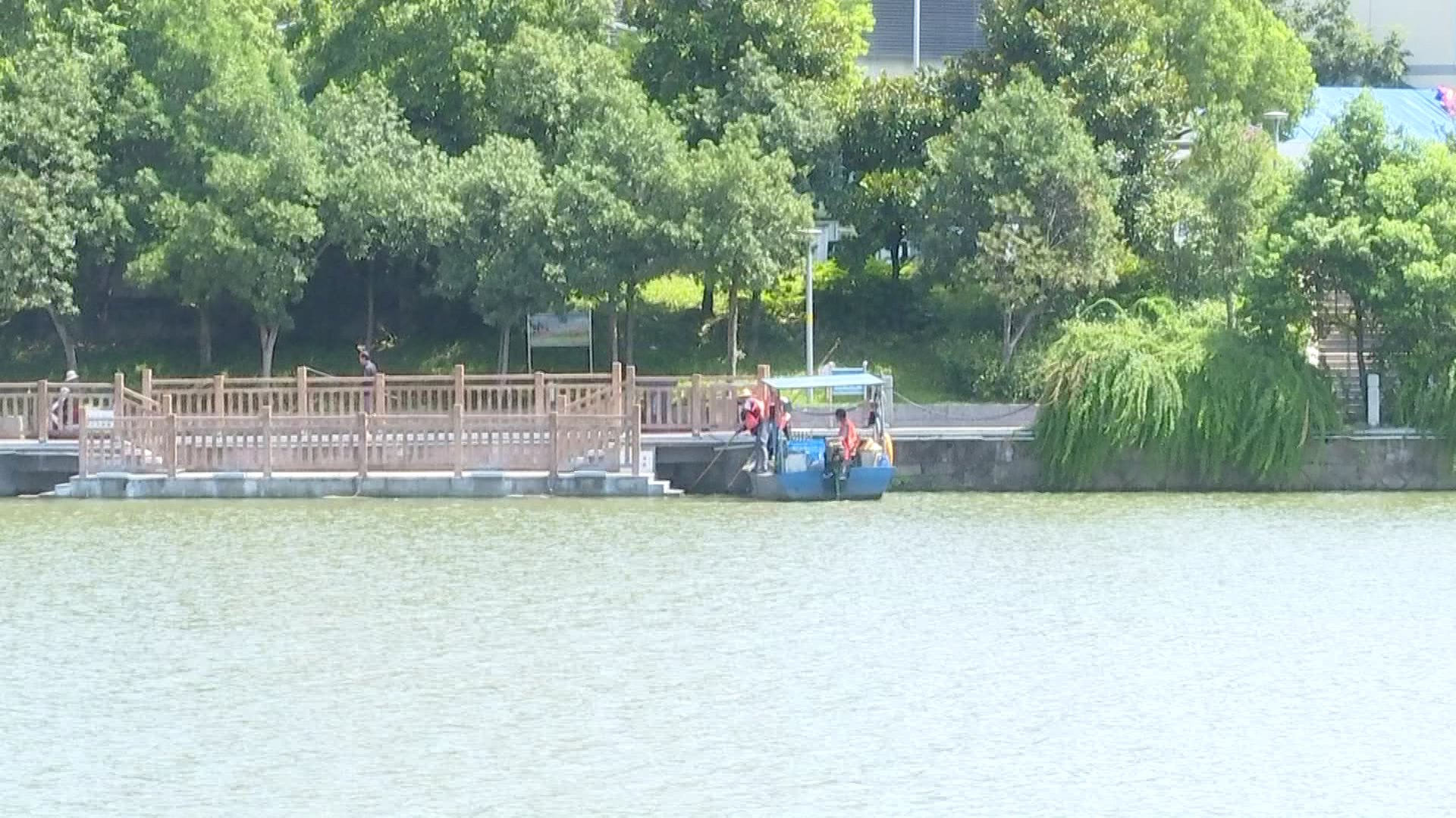  头顶|清漂工人头顶烈日战高温 一兜一笠保一江碧水