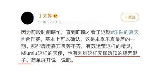 丁太|丁太昇嘲讽刘维综艺混子 李佳航犀利反击 乐评人遭全网嘲讽