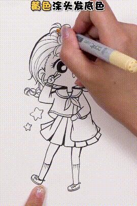  青春校园|解锁甜心少女换装趴！7个步骤画出青春校园风的Q萌女孩