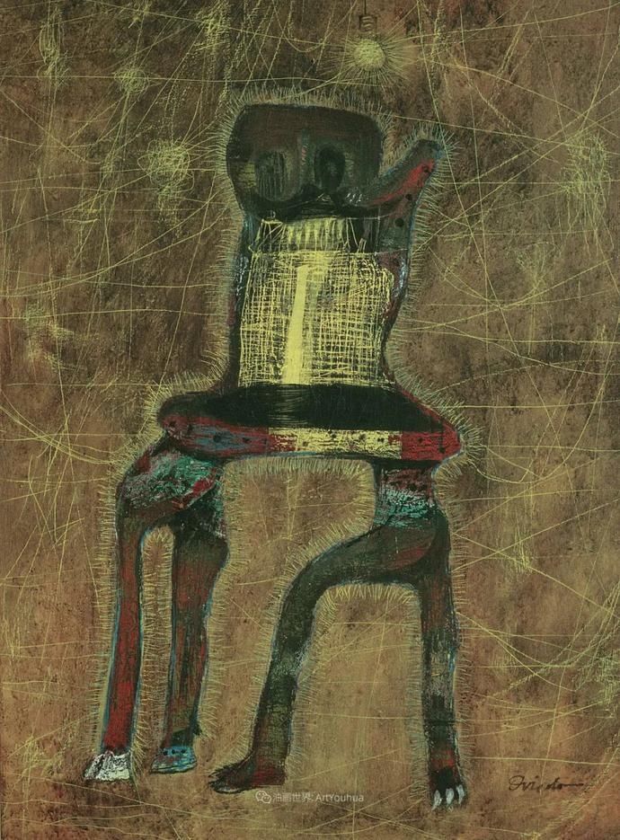  笔触|强烈的笔触和色彩，表现出韧性、肮脏及人性