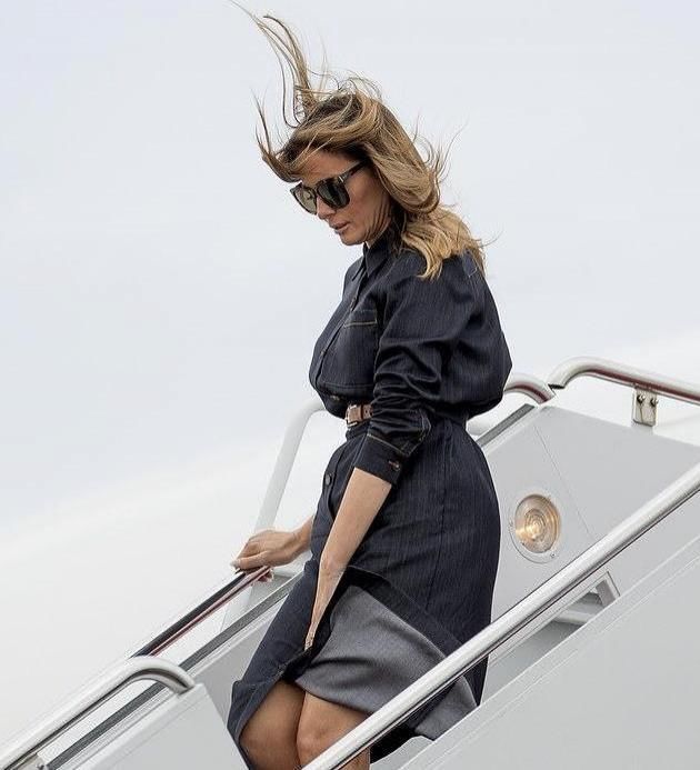 米歇尔|米歇尔穿裙遇狂风花容失色!还是梅拉尼娅段位高,压住裙摆像梦露