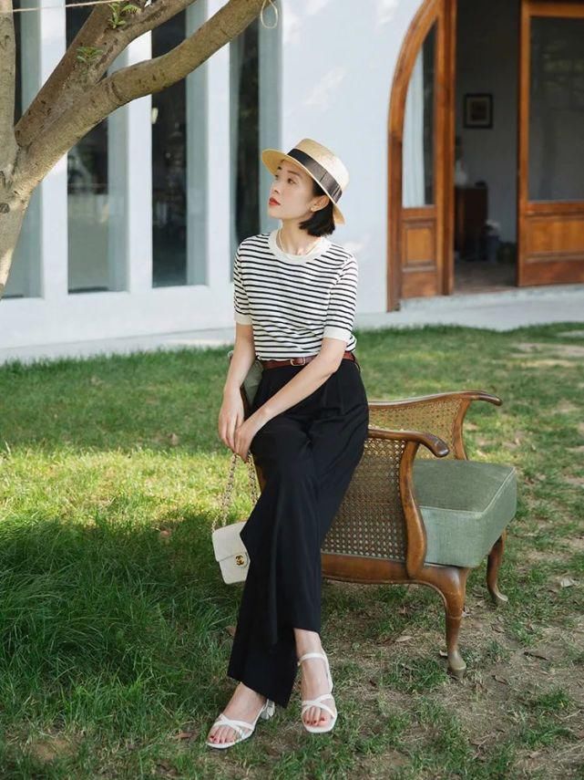阔腿裤搭配|阔腿裤尽量别配T恤，真正有见识的女人，在穿这些高质感上衣
