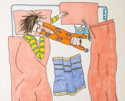  画下|一位妈妈用“怪异”的画风，画下她与熊孩子的日常，感动无数父母