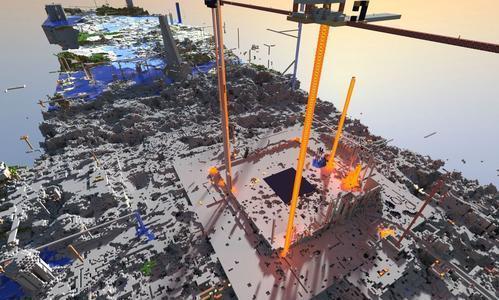  复原|2B2T著名建筑物被损坏，大神玩家精心复原，动用水流保护它们