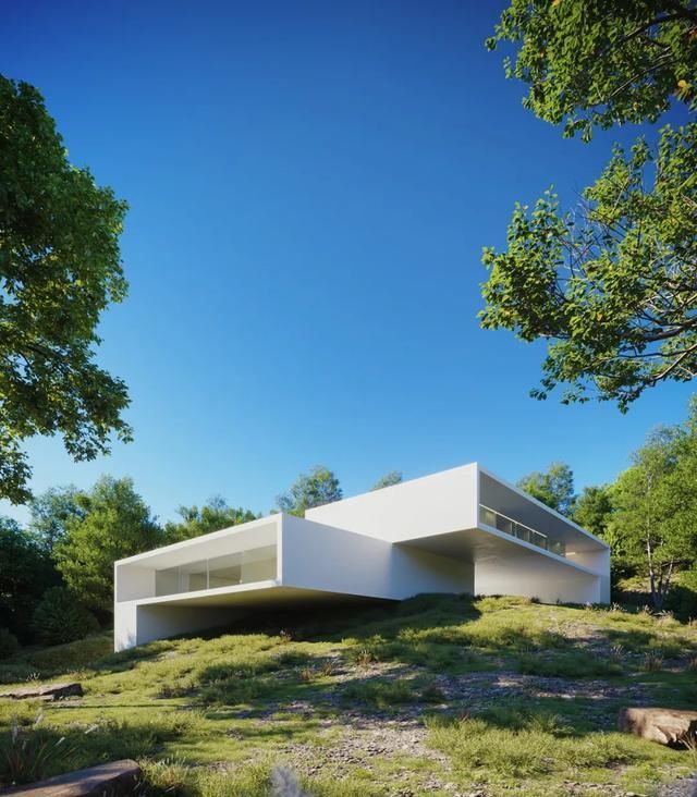  太美|太美了，白色极简主义别墅