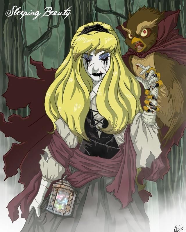  迪士尼|迪士尼公主变成恐怖“怪物”，丧尸让人害怕，吸血鬼画风妖娆！