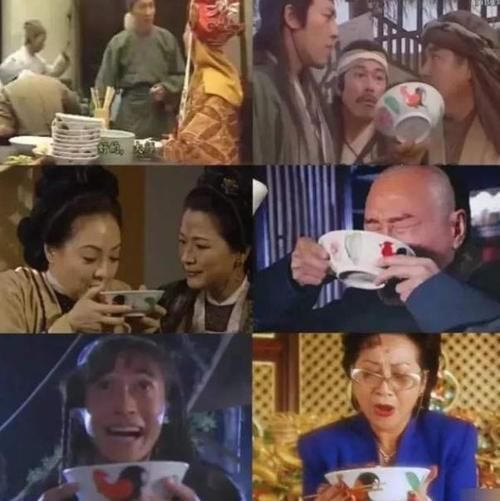  筷子|佘诗曼晒午餐肥肠面，轻咬筷子笑容甜美，经典公鸡碗太抢镜！