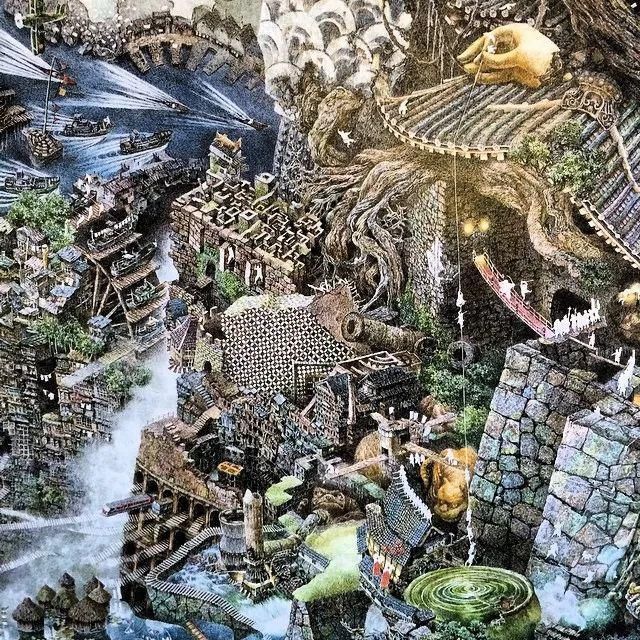  极致|一幅画画了3年，细到要用放大镜，他把钢笔画玩到了极致！