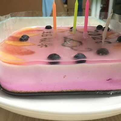 蛋糕|火龙果渐变酸奶奶酪慕斯蛋糕