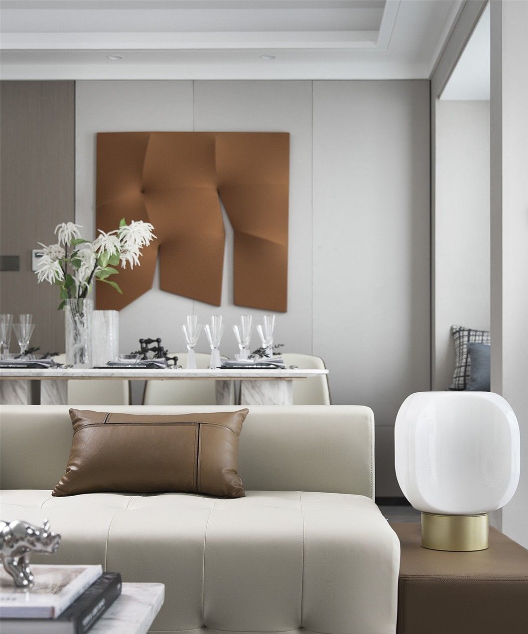  样板间|130㎡现代低奢风样板间, 柔和不乏雅致的高级感