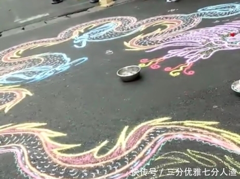 谋生|残疾老大爷街头画“龙”谋生，众人看后，连清洁工都不敢扫了。