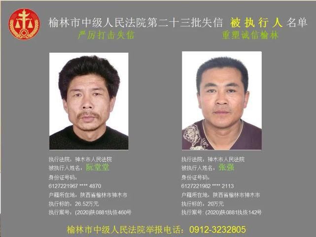 名单|榆林又一批失信人名单，46岁男子欠6180元上榜！