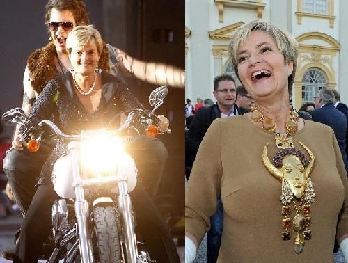 机车|60岁朋克王妃穿长裙骑机车,20岁嫁54岁王子,儿子秃顶颜值成迷