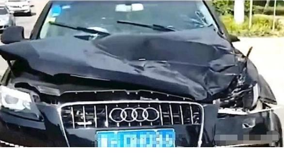  奥迪|奥迪撞上大黑牛，看到车损现场，车主颜面扫地，转身就走