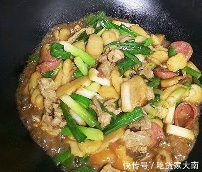 肉片和香肠|荸荠大蒜炒香肠肉片