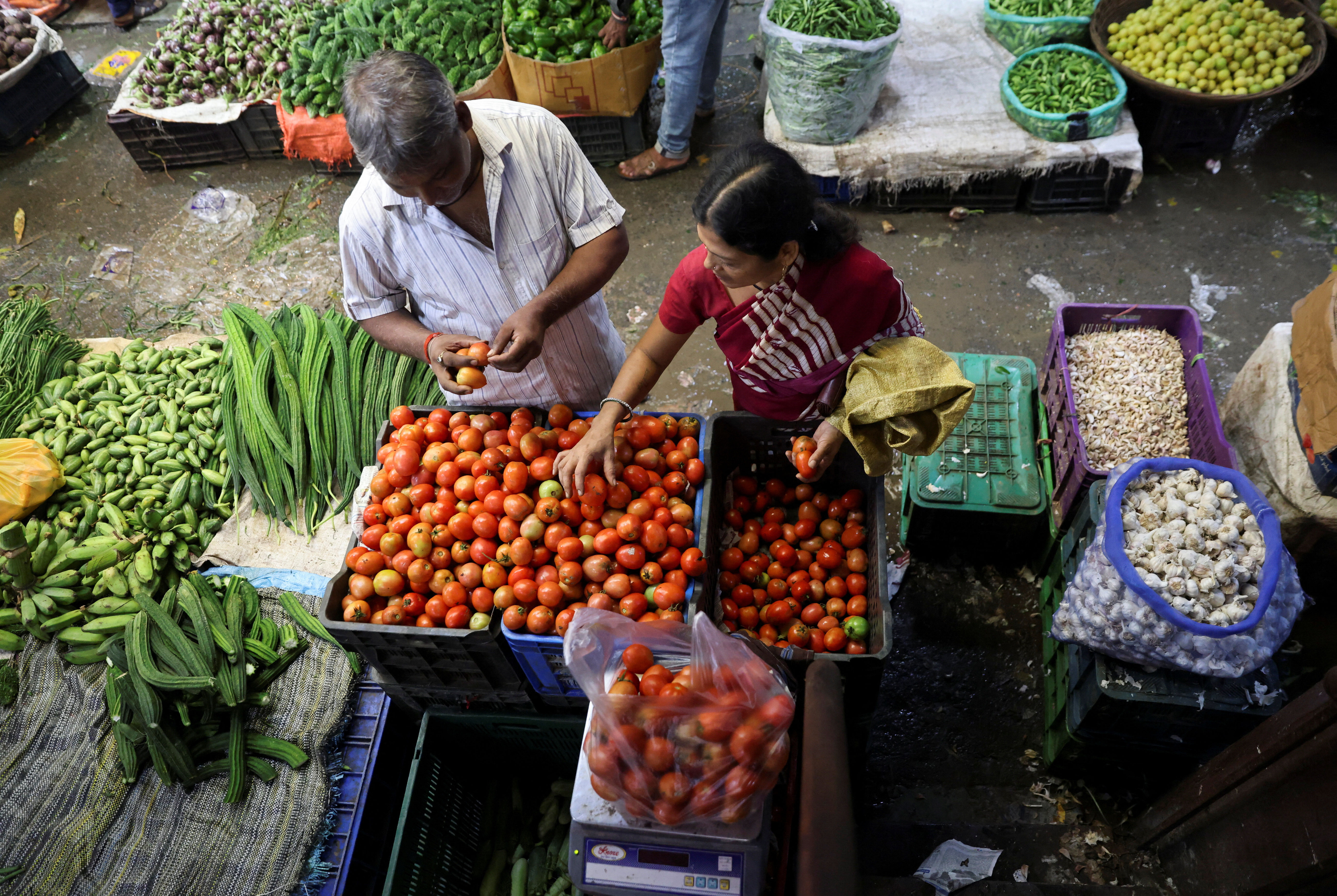 印度新孟买的菜市场