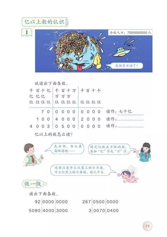 电子版|2020秋人教版四年级数学（上册）教材高清电子版及知识要点