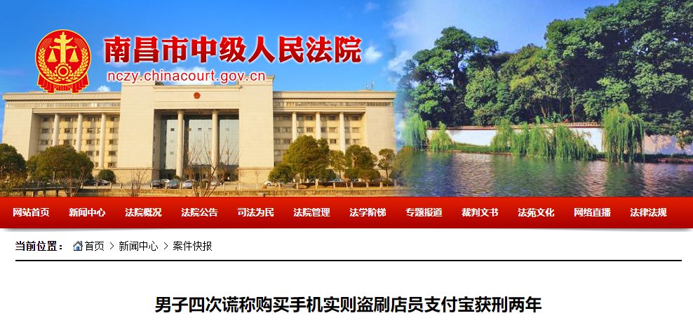 支付宝|男子四次谎称购买手机，实则盗刷店员支付宝共29997元，获刑两年
