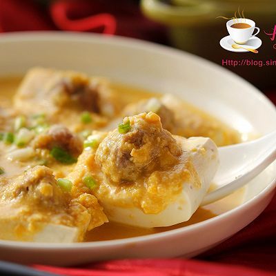  肉馅|咸蛋黄豆腐酿丸子