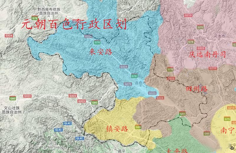 属邕州都督府管辖|给你附上从唐代至当代百色行政区划史的地图,你能找到凌云吗?