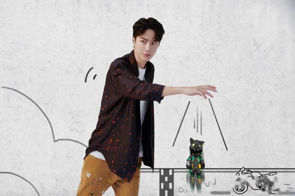  花絮|王一博《快乐大本营》侧拍花絮照公开 一豹和他的小黑豹同框啦！