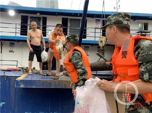  齐胸|齐胸深洪水中肩扛木板架起救援通道