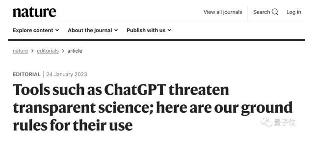 Nature新规:用ChatGPT写论文可以，但不能列为作者