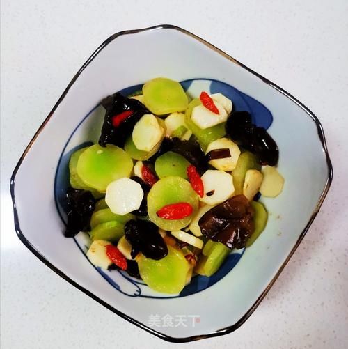 清炒|清炒木耳山药莴笋