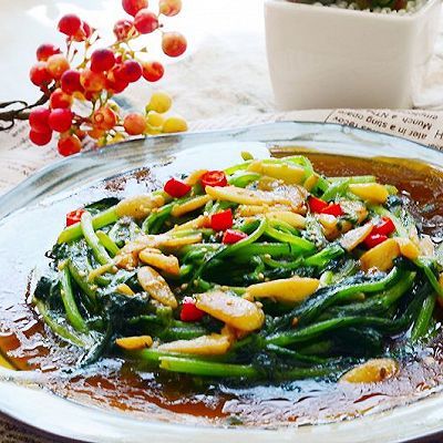  成品|爆炒蒜蓉蚝油茼蒿