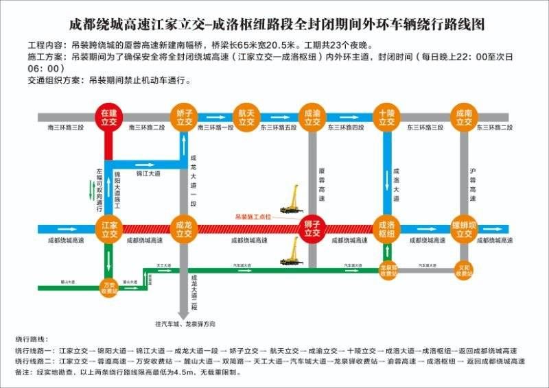 成都|成都绕城高速部分道路封闭施工 收好两张出行图不跑冤枉路