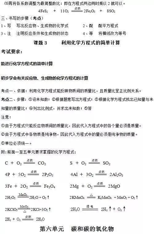 知识点|人教版九年级化学上册知识点全了,收藏!?