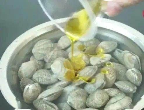  花甲|花甲不用使劲洗，只需倒点厨房里面的“它”，泥沙自己就跑出来！