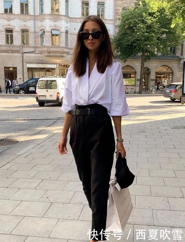 分烟管裤|九分裤+平底鞋,才是早秋最潮搭配