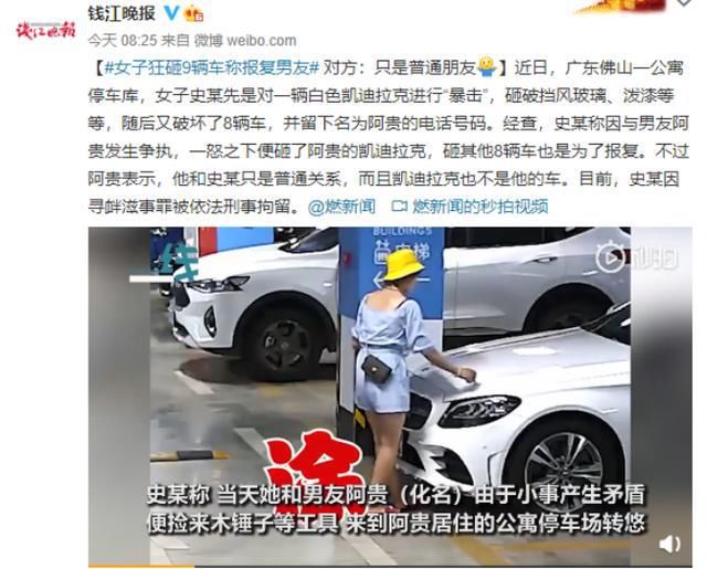  史某|女子狂砸九辆车称报复男友：看人要准，分手要狠