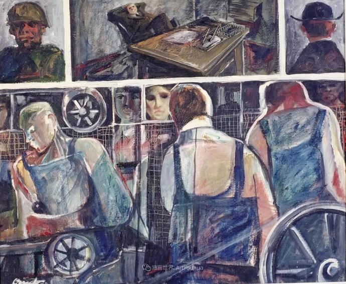  笔触|强烈的笔触和色彩，表现出韧性、肮脏及人性