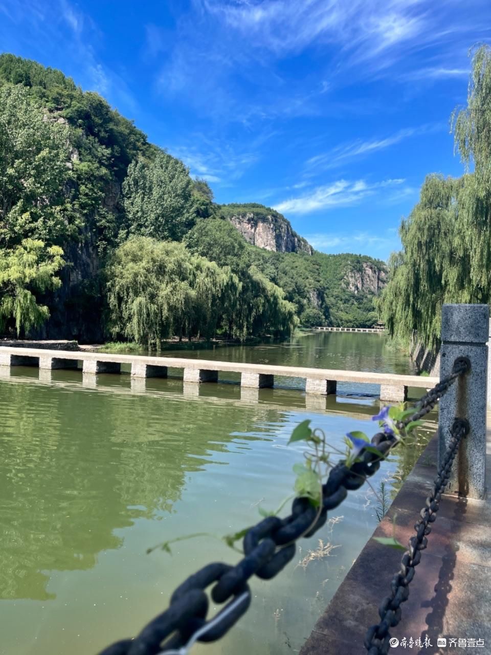 初秋的南部山区，天蓝水绿风光美