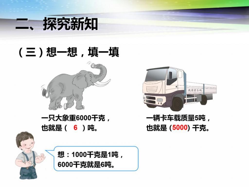  数学|人教版数学三年级上册3.3《测量：吨的认识》精讲