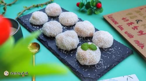  简单|广式甜点“芒果糯米糍”，比雪媚娘制作简单，奶香浓郁，软糯拉丝