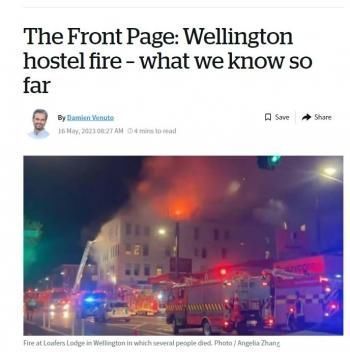 新西兰首都一建筑起火已致6人死 总理：可怕的悲剧！